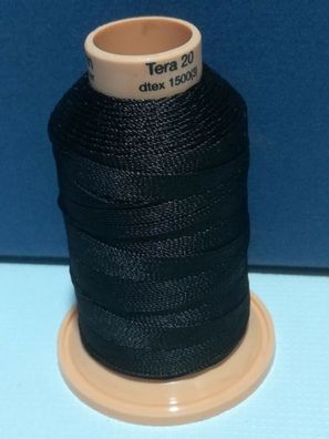 Gütermann Tera 20 schwarz 000 Nähgarn für Leder, Hundehalsbänder, Taschen