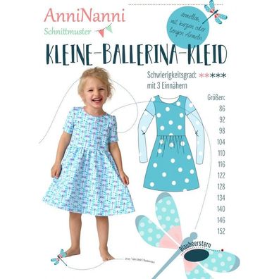 AnniNanni Papierschnittmuster "Kleine-Ballerina-Kleid"v. Blaubeerstern