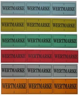 Wertmarken - teilbar - 2000 Stück/ Rolle - verschiedene Farben