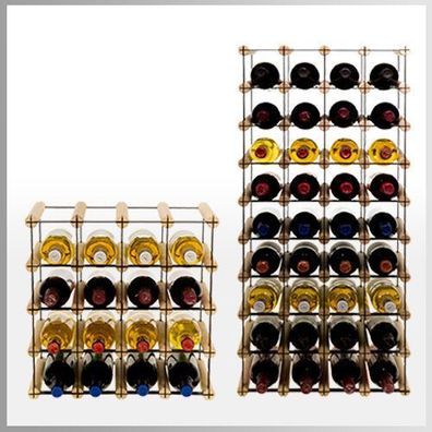 Weinregal für 4 bis 36 Flaschen Flaschenregal Flaschenständer METALL * Holz RW-8-4