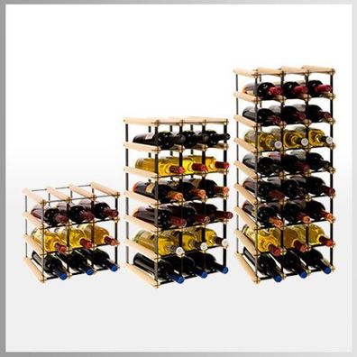 Weinregal für 3 bis 27 Flaschen Flaschenregal Flaschenständer METALL Holz RW-8-3