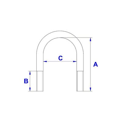 Bügelschraube, ohne Zubehör, 1 1/4" (42,4 mm) - M10