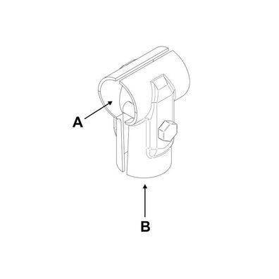 T-Schelle geteilt, A 3/4" (26,9 mm) x B 1/2" (21,3 mm)