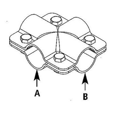 Kreuzschelle, A 1 1/2" (48,3 mm) x B 1 1/2" (48,3 mm)