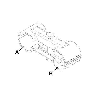 Doppelschelle, A 1 1/4" (Ø 42,4 mm) x B 1 1/4" (Ø 42,4 mm)