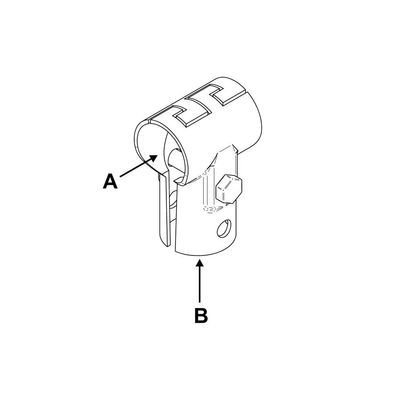 T-Schelle verzahnt, geteilt, A 1 1/2" (48,3 mm) x B 1 1/2" (48,3 mm)