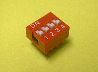 10 Stück DIP-Schalter DIL-Schalter Kodierschalter 4-fach Switch 4-polig rot