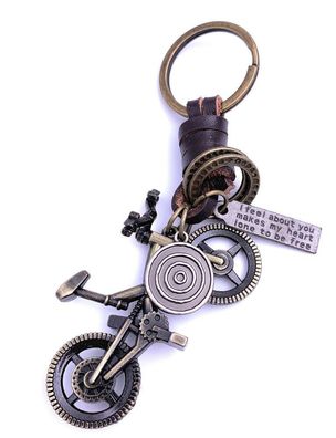 Fahrrad Bmx Trial Schlüsselanhänger Keychain Bronze aus Metall