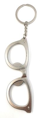 Schlüsselanhänger Große Brille Silber Metall Anhänger Charm