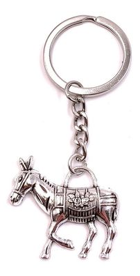 Schlüsselanhänger Last Esel Tier Pferd Silber Metall Anhänger Charm