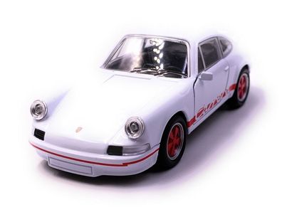 Porsche Carrera RS Sportwagen Modellauto Auto Rot Weiß Maßstab 1:34 (lizensiert)