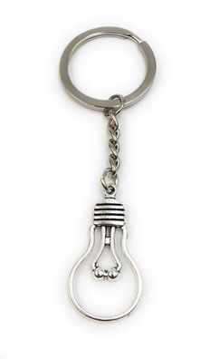 Schlüsselanhänger Lampe Glühbirne Silber Metall Anhänger Charm