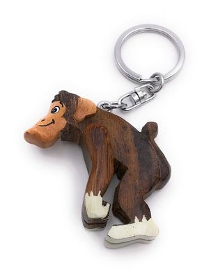 Handmade Holz Schlüsselanhänger Affe Gorilla Jungel Schimpanse Anhänger