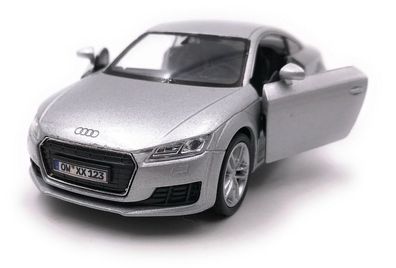 Audi TT Kompakt Sportler Modellauto mit Wunschkennzeichen Silber Maßstab 1:34