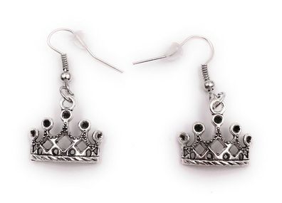 Ohrringe Paar Krone König Hezog Kopfschmuck Königin Ohrring aus Metall Ohrschmu