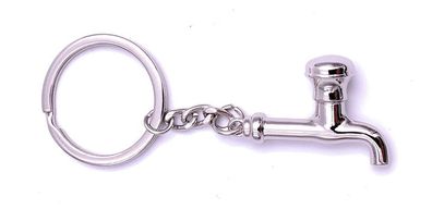 Wasserhahn Klemptner Schlüsselanhänger Keychain Silber aus Metall