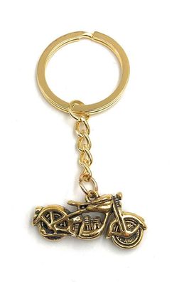 Schlüsselanhänger goldenes Motorrad bike Metall Anhänger Charm
