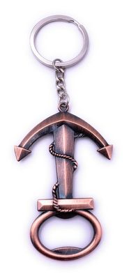 Anker mit Seil Flaschenöffner Schlüsselanhänger Keychain Bronze Metall