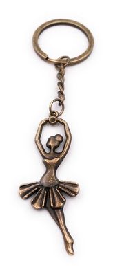 Schlüsselanhänger Ballerina Tänzerin Ballett Tütü bronze Anhänger Keychain