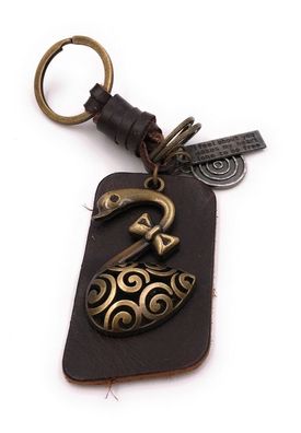 Schlüsselanhänger Schwan Ente Gans Vogel Schleife bronze Leder Anhänger Keychain