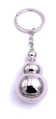 Turm Kugel Bowling Pin Schlüsselanhänger Keychain Silber aus Metall