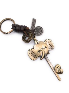 Schlüsselanhänger Schlüssel Leder Elefant Schlüsselloch Schloss Metall Anhänger