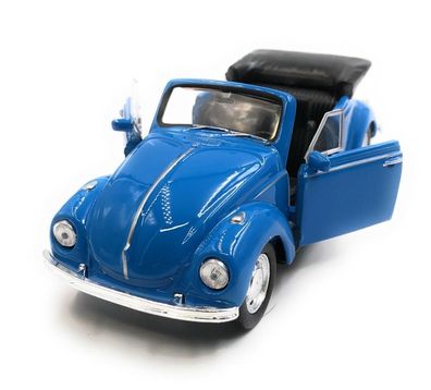 Modellauto VW Käfer Beetle Cabrio Blau Auto 1:34-39 (lizensiert)