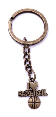 I love Basketball Schlüsselanhänger Keychain Bronze Metall