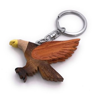 Handmade Holz Schlüsselanhänger Adler Eule Vogel Greifvogel Anhänger