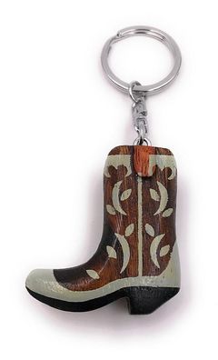 Handmade Holz Schlüsselanhänger Cowboystiefel Stiefel Schuhe Boots Westernstiefe