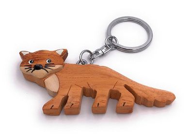 Handmade Holz Schlüsselanhänger Fuchs Rotfuchs Wildhund Raubtier Waldtier