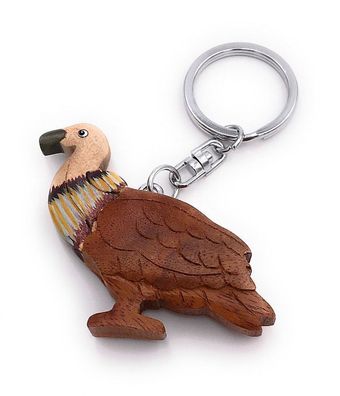 Handmade Holz Schlüsselanhänger Geier Vogel Greifvogel Rabengeier Anhänger