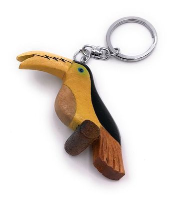 Handmade Holz Schlüsselanhänger Papagei Vogel Sittich Zuchtvogel bunt Anhänger