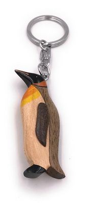 Handmade Holz Schlüsselanhänger Pinguin Königspinguin Vogel Antarktis Anhänger