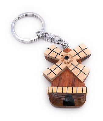 Handmade Holz Schlüsselanhänger Windmühle Bauwerk Mühle Mahlmühle Bauernhof
