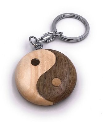 Handmade Holz Schlüsselanhänger Ying Yang Gleichgewicht Yoga Symbol Ausgeglichen