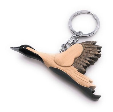Handmade Holz Schlüsselanhänger Zugvogel Vogel Tier Storch Schwan Anhänger