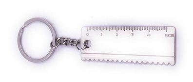 Lineal Schreibmaterial Schlüsselanhänger Keychain Silber Metall