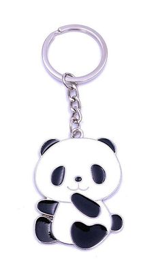 Panda Bär Pandabär Schlüsselanhänger Keychain aus Metall