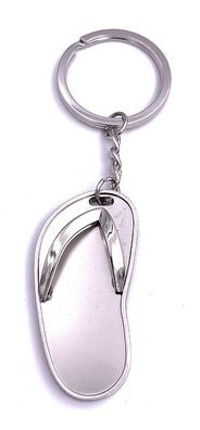 Sandale Sommer Schuh Schlüsselanhänger Keychain Silber aus Metall