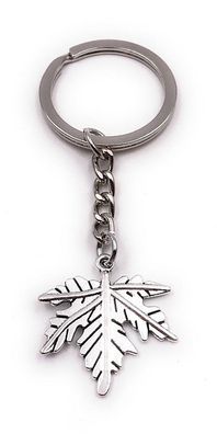 Schlüsselanhänger Ahornblatt Blatt Herbst Baum Laub silber Anhänger Keychain