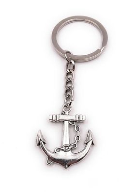 Schlüsselanhänger Anker mit Tau Maritim Seefahrt silber Anhänger Keychain