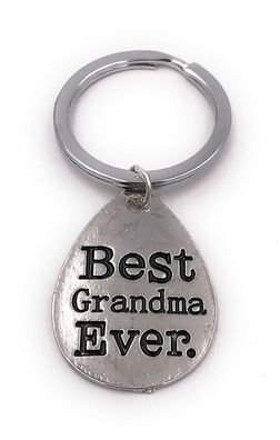 Schlüsselanhänger Best Grandma Ever Oma Großmutter silber Anhänger Keychain