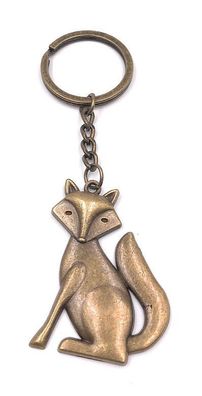 Schlüsselanhänger Bronze Fuchs Tier Metall Anhänger Charm