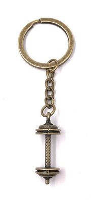 Schlüsselanhänger Bronze Hantel Gewicht heben Metall Anhänger Charm