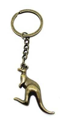 Schlüsselanhänger Bronze Känguru Australien Tier Metall Anhänger Charm
