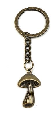 Schlüsselanhänger Champignon Pilz Sammler bronze Metall Anhänger Charm