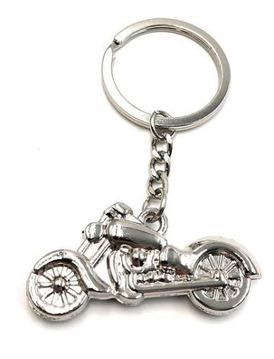 Schlüsselanhänger Chopper Motorrad Bike Silber Metall Anhänger Charm