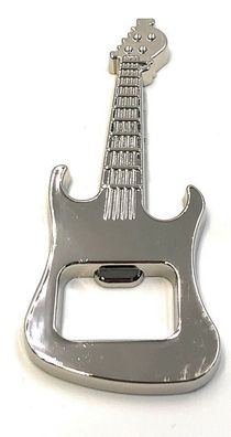 Schlüsselanhänger E-Girarre Gitarre Flaschenöffner Silber Metall Anhänger Charm
