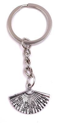 Schlüsselanhänger Fächer Luft Sommer Silber Metall Anhänger Charm